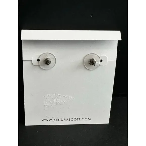 Kendra Scott Traci Drop Earring Gray Banded Agate Antique Brass - Picture 4 of 5